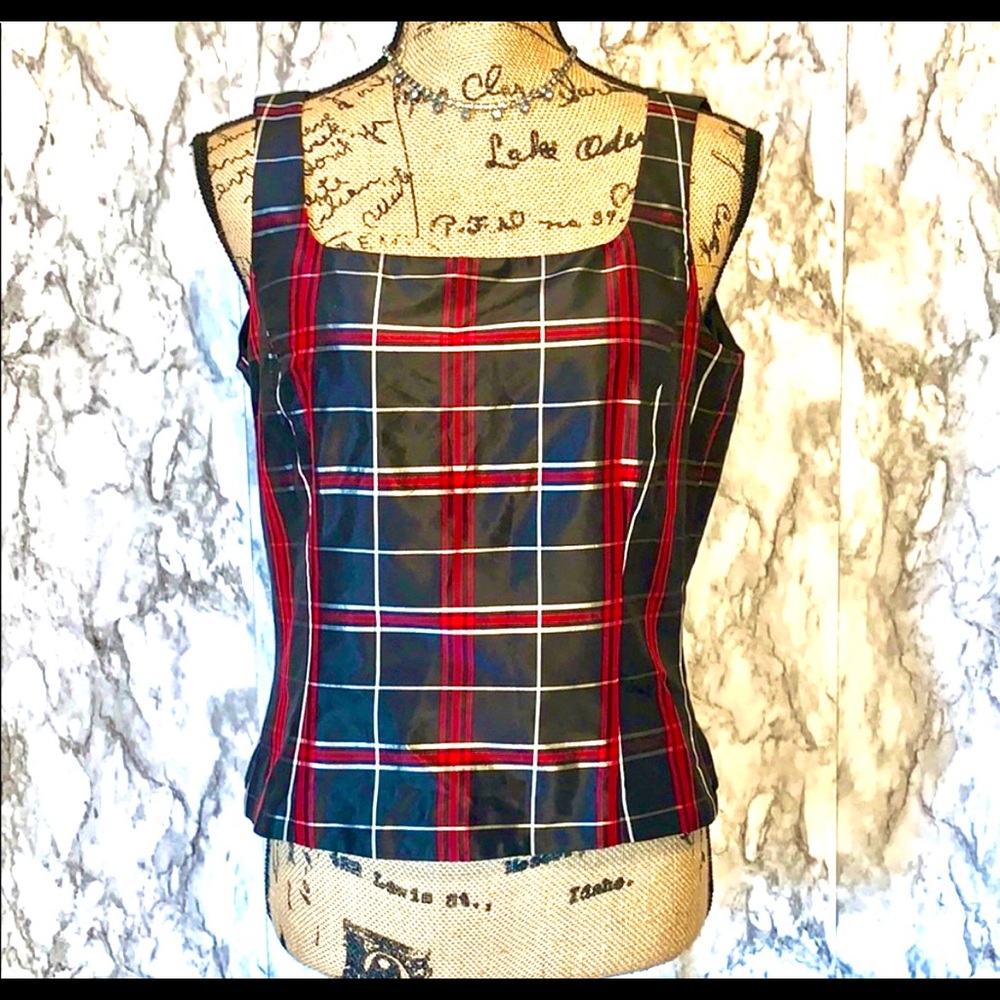 Ann Taylor | Tank Top Silk Size 4 Checkered